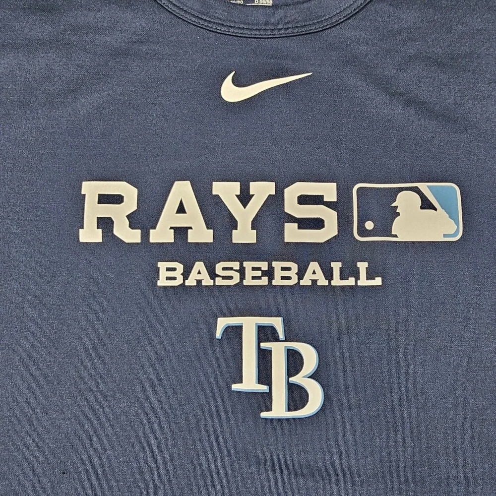 Nike Tampa Bay Rays MLB Authentic Collection‎ Dri-FIT Shirt Men's XXL Navy Blue